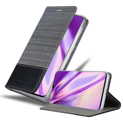 Cadorabo Case, združljiv s Samsungom v sivi črni barvi - zaščitni pokrov z magnetnim zapiranjem, stoječo funkcijo in režo za kartico