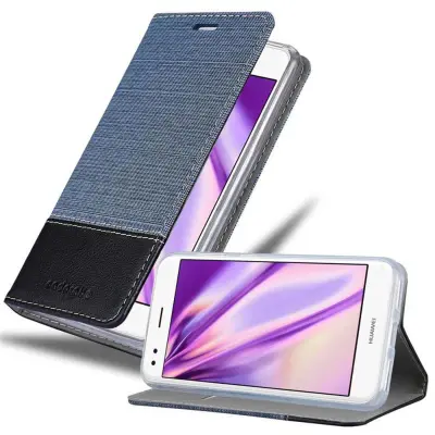 CADORABO Ohišje, združljiv s Huawei v temno modri črni barvi - zaščitni pokrov z magnetnim zapiranjem, stoječo funkcijo in režo za kartico