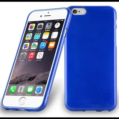 CADORABO Ohišje, združljiv z Apple -om v modrem - zaščitnem pokrovu, narejen iz fleksibilnega silikona TPU v brušenem dizajnu