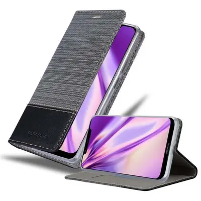 Cadorabo Case, združljiv z Nokia v sivi črni barvi - zaščitni pokrov z magnetnim zapiranjem, stoječo funkcijo in režo za kartico