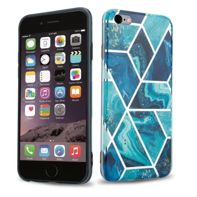Cadorabo Case, združljiv z Apple in Blue Wave Marmor št. 13 - Zaščitni pokrov iz silikona TPU z mozaikom vzorca