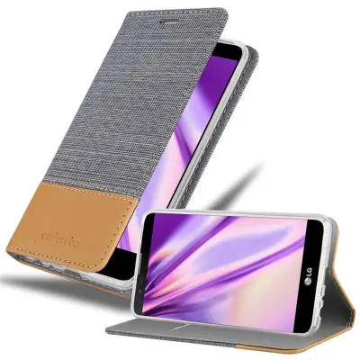 CADORABO Ohišje, združljiv z LG v svetlo sivo rjavi barvi - zaščitni pokrov z magnetnim zapiranjem, stoječo funkcijo in režo za kartico