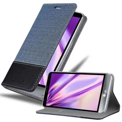 CADORABO Ohišje, združljiv z LG v temno modri črni barvi - zaščitni pokrov z magnetnim zapiranjem, stoječo funkcijo in režo za kartico