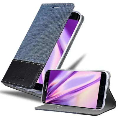 CADORABO Ohišje, združljiv s Samsungom v temno modri barvi - zaščitni pokrov z magnetnim zapiranjem, stoječo funkcijo in režo za kartico