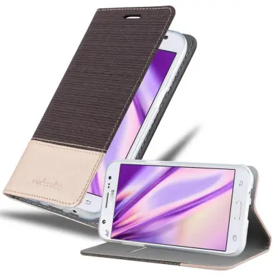 CADORABO Ohišje, združljiv s Samsungom v antracitnem zlatu - zaščitni pokrov z magnetnim zapiranjem, stoječo funkcijo in režo za kartico