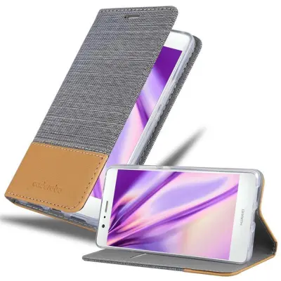 CADORABO Ohišje, združljiv s Huawei v svetlo sivo rjavi barvi - zaščitni pokrov z magnetnim zapiranjem, stoječo funkcijo in režo za kartico