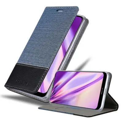 Cadorabo Case, združljiv z Nokia v temno modri črni barvi - zaščitni pokrov z magnetnim zapiranjem, stoječo funkcijo in režo za kartico