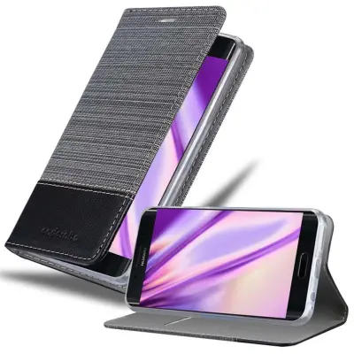 CADORABO Ohišje, združljiv s Huawei v sivi črni barvi - zaščitni pokrov z magnetnim zapiranjem, stoječo funkcijo in režo za kartico