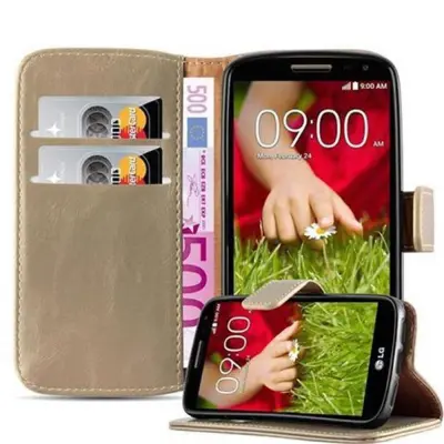 CADORABO Ohišje, združljiv z LG v Capuccino Brown - zaščitni pokrov z magnetnim zapiranjem, stoječo funkcijo in režo za kartico