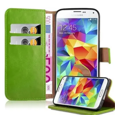 Cadorabo Case, združljiv s Samsungom v travniku Green - zaščitni pokrov z magnetnim zapiranjem, stoječo funkcijo in režo za kartico