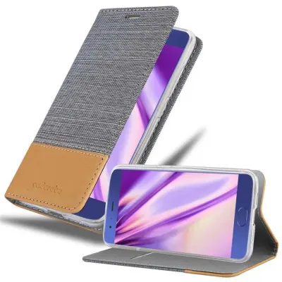 CADORABO Ohišje, združljiv s Xiaomi v svetlo sivi rjavi barvi - zaščitni pokrov z magnetnim zapiranjem, stoječo funkcijo in režo za kartico