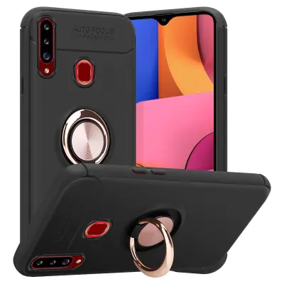 Cadorabo Case, združljiv s Samsungom v črni barvi - Rose Gold - Zaščitni pokrov s fokusnim obročem iz silikona TPU