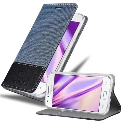 CADORABO Ohišje, združljiv s Samsungom v temno modri barvi - zaščitni pokrov z magnetnim zapiranjem, stoječo funkcijo in režo za kartico