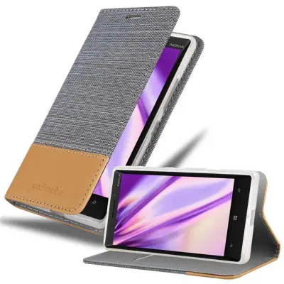 CADORABO Ohišje, združljiv z Nokia v svetlo sivo rjavi barvi - zaščitni pokrov z magnetnim zapiranjem, stoječo funkcijo in režo za kartico