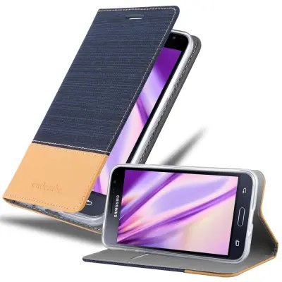 Cadorabo Case, združljiv s Samsungom v temno modro rjavi barvi - zaščitni pokrov z magnetnim zapiranjem, stoječo funkcijo in režo za kartico