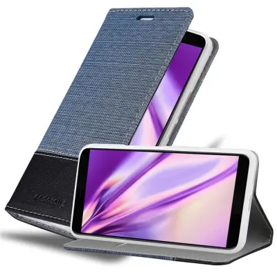 CADORABO Ohišje, združljiv s HTC v temno modri barvi - zaščitni pokrov z magnetnim zapiranjem, stoječo funkcijo in režo za kartico