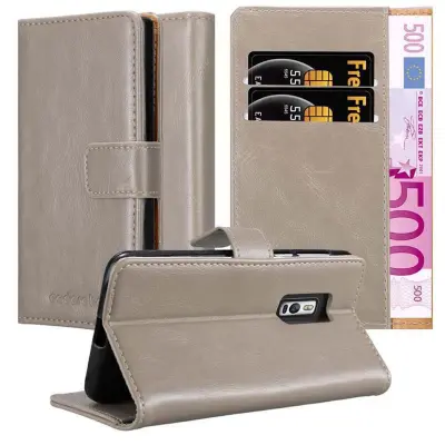 Cadorabo Case, združljiv z OnePlus v Capuccino Brown - zaščitni pokrov z magnetnim zapiranjem, stoječo funkcijo in režo za kartico