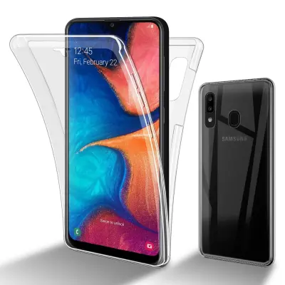 CADORABO Samsung v prozorni - 360 -° zaščitni pokrov celotnega telesa - zaščita pred sprednjim in hrbtom, vsestransko zaščito z zaščitnikom zaslona