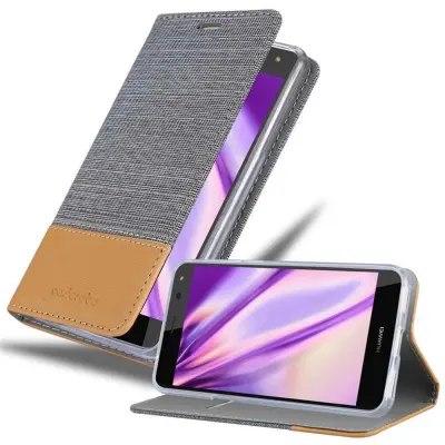 CADORABO Ohišje, združljiv s Huawei v svetlo sivo rjavi barvi - zaščitni pokrov z magnetnim zapiranjem, stoječo funkcijo in režo za kartico