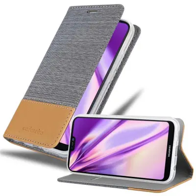 CADORABO Ohišje, združljiv s Huawei v svetlo sivo rjavi barvi - zaščitni pokrov z magnetnim zapiranjem, stoječo funkcijo in režo za kartico