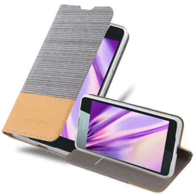 CADORABO Ohišje, združljiv z Nokia v svetlo sivo rjavi barvi - zaščitni pokrov z magnetnim zapiranjem, stoječo funkcijo in režo za kartico