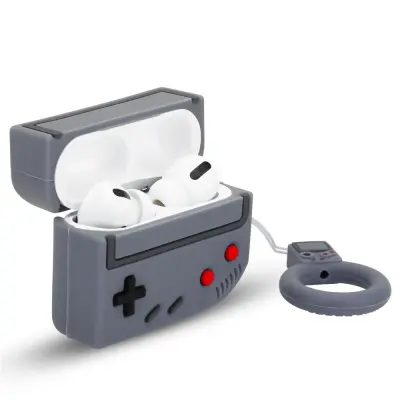 Cadorabo Case, združljiv z Apple - Design Retro Game Grey - Prenosne silikonske slušalke Zaščitni pokrov 3D Keychain