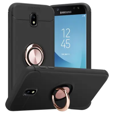 Cadorabo Case, združljiv s Samsungom v črni barvi - Rose Gold - Zaščitni pokrov s fokusnim obročem iz silikona TPU