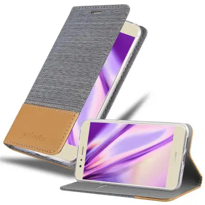 CADORABO Ohišje, združljiv s Huawei v svetlo sivo rjavi barvi - zaščitni pokrov z magnetnim zapiranjem, stoječo funkcijo in režo za kartico