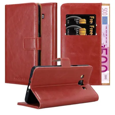 CADORABO Ohišje, združljiv s Samsungom v vinu rdeče - zaščitni pokrov z magnetnim zapiranjem, stoječo funkcijo in režo za kartico