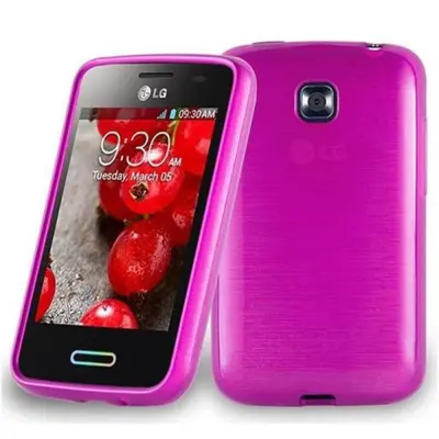 CADORABO Ohišje, združljiv z LG v roza - zaščitni pokrov, narejen iz fleksibilnega silikona TPU v brušenem dizajnu