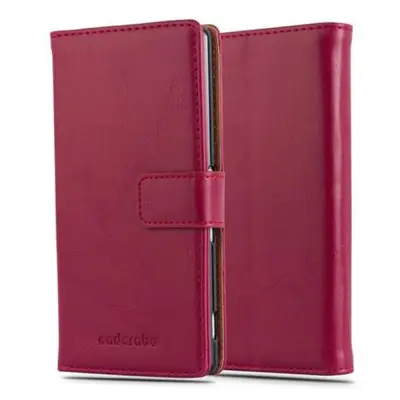 Cadorabo Case, združljiv s Sonyjem v vinu rdeče - zaščitni pokrov z magnetnim zapiranjem, stoječo funkcijo in režo za kartico