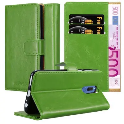 CADORABO Ohišje, združljiv s Huawei v travniku Green - Zaščitni pokrov z magnetnim zapiranjem, stoječo funkcijo in režo za kartico
