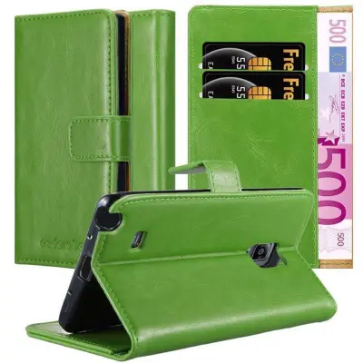 Cadorabo Case, združljiv s Samsungom v travniku Green - zaščitni pokrov z magnetnim zapiranjem, stoječo funkcijo in režo za kartico