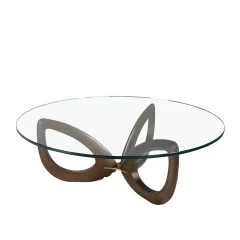 Okrogla steklena mizica za kavo