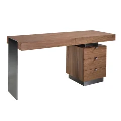 Pisarniška miza iz orehovega lesa in jekla