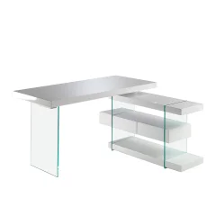 Bela in steklena pisarniška miza