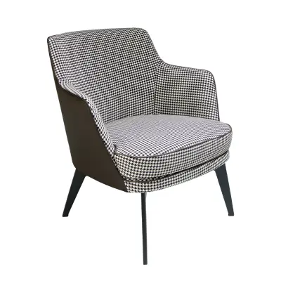 Oblazinjen fotelj iz tkanine v barvi houndstooth