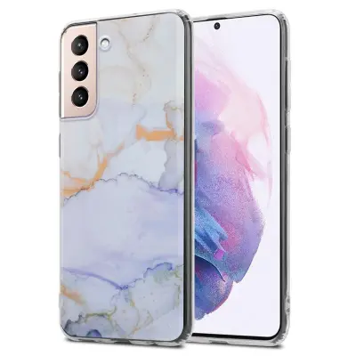 Cadorabo Case, združljiv s Samsungom v beli vijolični zlati marmor Gm 09 - Zaščitni pokrov iz silikona TPU z vzorcem mozaikom