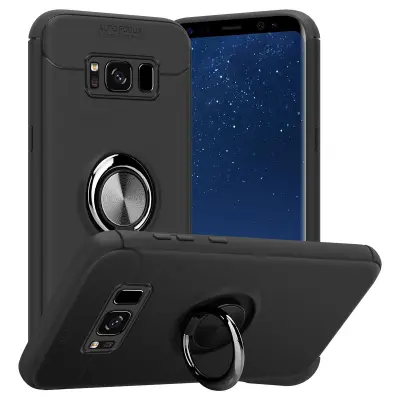 Cadorabo Case, združljiv s Samsungom v črni barvi - sivi - zaščitni pokrov s fokusnim obročem iz silikona TPU