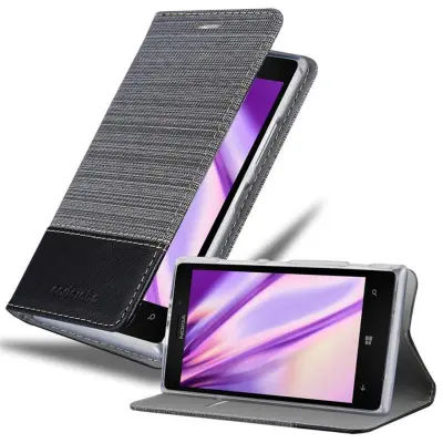 Cadorabo Case, združljiv z Nokia v sivi črni barvi - zaščitni pokrov z magnetnim zapiranjem, stoječo funkcijo in režo za kartico