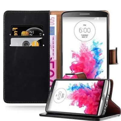CADORABO Ohišje, združljiv z LG v grafitni črni barvi - zaščitni pokrov z magnetnim zapiranjem, stoječo funkcijo in režo za kartico