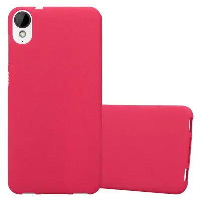 CADORABO Ohišje, združljiv s HTC v Frost Red - Zaščitni pokrov, narejen iz fleksibilnega silikona TPU