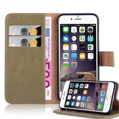 CADORABO Ohišje, združljiv z Apple v Capuccino Brown - zaščitni pokrov z magnetnim zapiranjem, stoječo funkcijo in režo za kartico