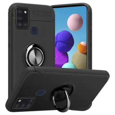Cadorabo Case, združljiv s Samsungom v črni barvi - sivi - zaščitni pokrov s fokusnim obročem iz silikona TPU