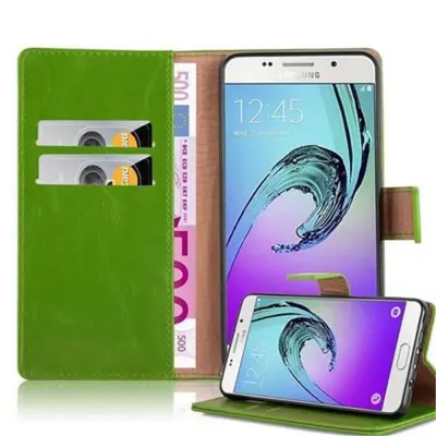 Cadorabo Case, združljiv s Samsungom v travniku Green - zaščitni pokrov z magnetnim zapiranjem, stoječo funkcijo in režo za kartico