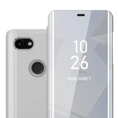 CADORABO primera, združljiv z Googlom v Agate Silver - Clear View Zrcalo Zaščitni pokrov s funkcijo stojala 360 stopinj zaščita