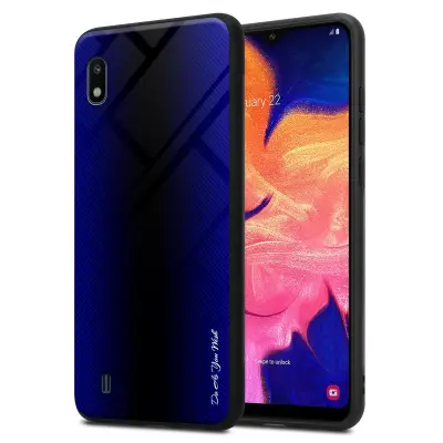 CADORABO Ohišje, združljiv s Samsung - Stripe Optics v kobaltu vijolični - zaščitni pokrov iz silikona TPU in hrbta iz kaljenega stekla