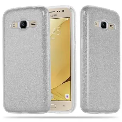 Cadorabo Case, združljiv s Samsungom v Stardust Silver - TPU silikon in trdi zaščitni pokrov pri oblikovanju bleščic