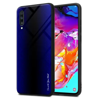 CADORABO Ohišje, združljiv s Samsung - Stripe Optics v kobaltu vijolični - zaščitni pokrov iz silikona TPU in hrbta iz kaljenega stekla