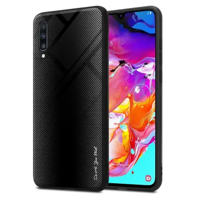 CADORABO Ohišje, združljiv s Samsung - Stripe Optics v Opal Black - Zaščitni pokrov iz silikona TPU in hrbta iz kaljenega stekla